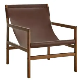 Eei-7324-nut Modway Sonora Leather Sling Chair In Nutmeg Brown