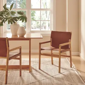 Eei-7325-csn Modway Or N Leather Dining Chair In Chestnut Tan