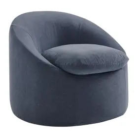 Eei-7358-den Modway Sadie Slipcovered Linen-blend Round Accent Chair In Denim