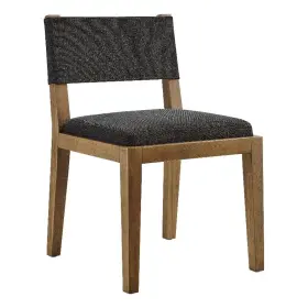 Eei-7485-hdg Modway Calder Fabric Upholstered Wood Armless Dining Chair In Dark Gray