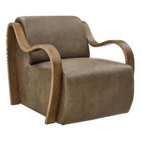 Modway Eei-7491-mus Atrium Vegan Leather Accent Armchair In Mushroom