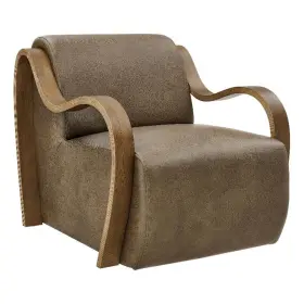 Eei-7491-mus Modway Atrium Vegan Leather Accent Armchair In Mushroom