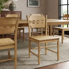 Eei-7504-woa Modway Jax Oak Wood Dining Chair With Wavy Razor Back In Weathered