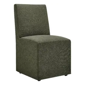 Eei-7528-sge Modway Tessera Upholstered Linen-blend Slipcovered Dining Chair In Sage