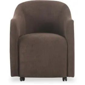 Oa-1034-20 Moes Home Collection Drava Oa Dark Brown Rolling Dining Chair