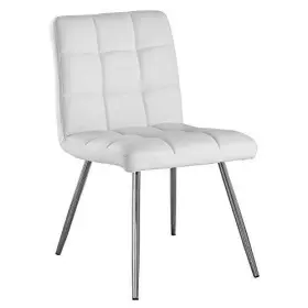Monarch Specialties 878218003232 White Leather-look/chrome Metal 2-piece Dining Chair 32-inch
