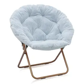 Monibloom 840256424294 Round Folding Faux Fur Saucer Chair For Bedroom Living Room Dorm Garden Court