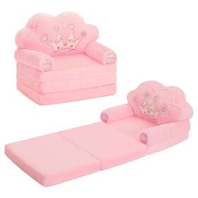 Moonbeeki 016392165166 Toddler Chair Comfy Foldable Princess Couch For Girl Small Pink