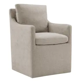 Mroyal 850064400175 Upholstered Dining Chairs With Casters Modern Accent Armchair For Kitchen D Inch