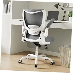 Muxx.stil 762765315873 Office Chair Ergonomic Desk With Adjustable Lumbar Support And Flip Grey