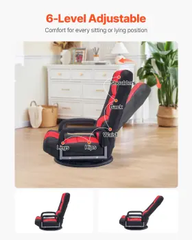 My Store 197988126560 360 Swivel Floor Gaming Chair Folding With Armrest Adjustable
