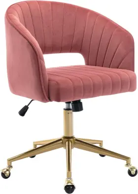 N C 313108564597 Home Office Chair Swivel Velvet Desk Accent Armchair Upholstered Modern Tu