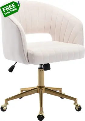 W21231632 N C Home Office Chair Swivel Velvet Desk Accent Armchair Upholstered Modern Tu