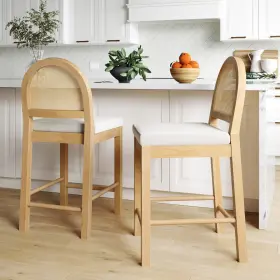 23201-2 Nathan James Bailey Bar Stool Set Of 2 Natural Brown/rattan Damaged Box