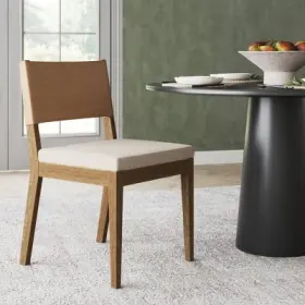 93020566 Nathan James Linus Dining Chair Brown Faux Leather