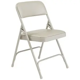 1202 National Public Seating Folding Chair Vinyl Gray Pk4