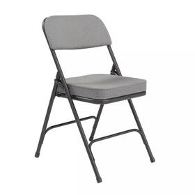 National Public Seating 313027217239 Charcoal Fabric Padded Seat Folding Chair Set Of 2