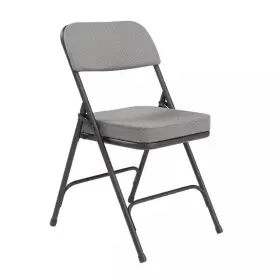 National Public Seating 313027217239 Charcoal Fabric Padded Seat Folding Chair Set Of 2