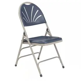 National Public Seating 313036760726 Navy Metal Frame Outdoor Safe Folding Chair Set Of 4