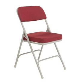 National Public Seating 313046671685 Burgundy Fabric Padded Seat Folding Chair Set Of 2