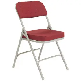 3218 National Public Seating Folding Chair Fabric 32in H Burgundy Pk2