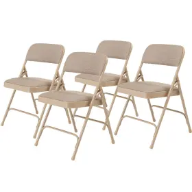 National Public Seating 604747220112 2201 Series Steel Frame Upholstered Premium Fabric Seat And Back Folding Chai
