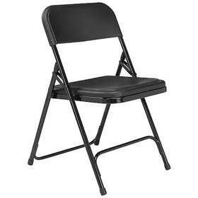 National Public Seating 604747810344 810 Folding Chair Plastic Black Pk4