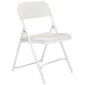 National Public Seating 604747821340 821 Folding Chair Plastic White Pk4