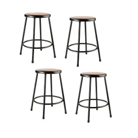 6224-10 National Public Seating 6224-10/4 Nps 6200 Series Armless Wood 24 Inch Stool Black 4 Pack