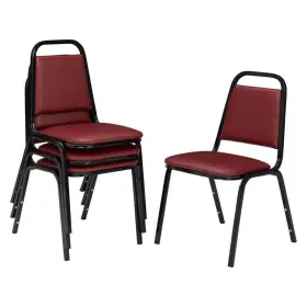9108-b National Public Seating 9108-b/4 9100 Series Pleasant Burgundy Vinyl Upholstered Banquet Chair 4-pack
