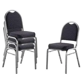 9260-sv National Public Seating 9260-sv/4 9200-series Ebony Black Seat / Silver Vein Frame Premium Fabric Upholstered Of