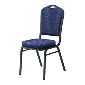 9364-sv National Public Seating Stack Chair Navy Fabric Silvervein Frame