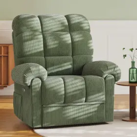 Gese003 Neche Electric Recliner Chair Corduroy Sofa With Usb Port Adjustable Comfy Green Seat