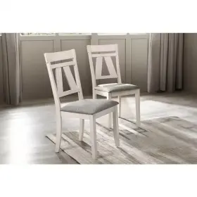 New Classic Home Furnishings 313103415467 Furniture Maisie White Wood Dining Side Chair With Fabric Seat Set