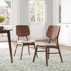 D1651-20 New Classic Home Furnishings Dining Chair 21.5 Inch Rectangle Wood Walnut Set Of 2