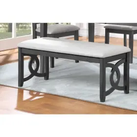 D1701-25-gry New Classic Home Furnishings Furniture Gia Gray Bedroom Bench With Light Polyester Seat
