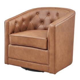 New Pacific Direct 1900153-685 Walsh Top Grain Leather Swivel Accent Arm Chair