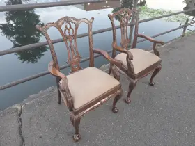 Ndrac0011x Niagara Furniture Ndrac011 Solid Mahogany Chippendale Arm Chair