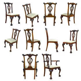 Ndrac013z Niagara Furniture Philadelphia Chippendale Chairs Set Of 10