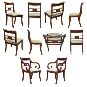 Ndrac034z Niagara Furniture Banded Mahogany Chairs Set Of 10