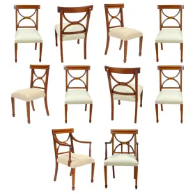 Ndrac036z Niagara Furniture Sheraton Inlaid Mahogany Chairs Set Of 10