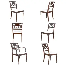 Nvin0571 Niagara Furniture Antique Set Of 6 Federal Style Chairs