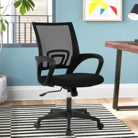 Niamvelo 840273640158 Mesh Office Chair Mid-back Home Adjustable Black