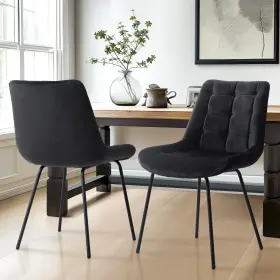 A-ge17033-t2 Nicbex Velvet Dining Chairs Upholstered Reception Tufted Accent Chair With