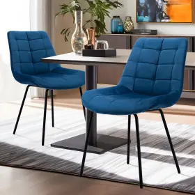 A-ge17035-t2 Nicbex Velvet Dining Chairs Upholstered Reception Tufted Accent Chai