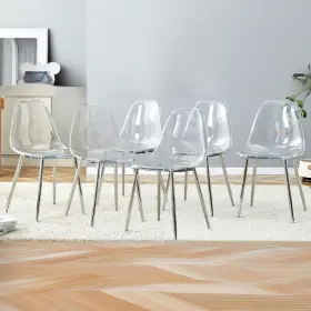 Grace-sd-00429-dx Nicbex Dining Chairs Set Of 6 Armless Crystal Clear Modern Plastic