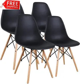 A-267bk Ningbo Deli Imp. Exp. Co. Ltd.- Us Private Brands -do Not Use Amazon Basics Modern Dining Chair Set Shell With Wood Legs For Kitchen