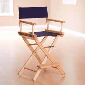 021-10 No 220-00/021-10 24 Inch Directors Chair Natural Frame-navy Blue Canvas