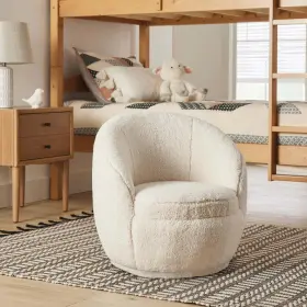 Bhd325041545001 No Swivel Chair Cream Faux Shearling