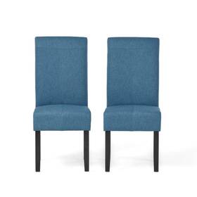 Noble House 10346 Pertica Blue T-stitch Dining Chairs Set Of 2